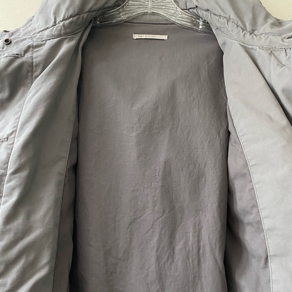 Gray Utility Jacket Lightweight Lined Gap Grey Mi… - image 8